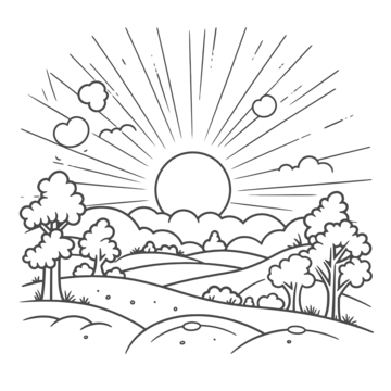 Sunrise outline png transparent images free download vector files