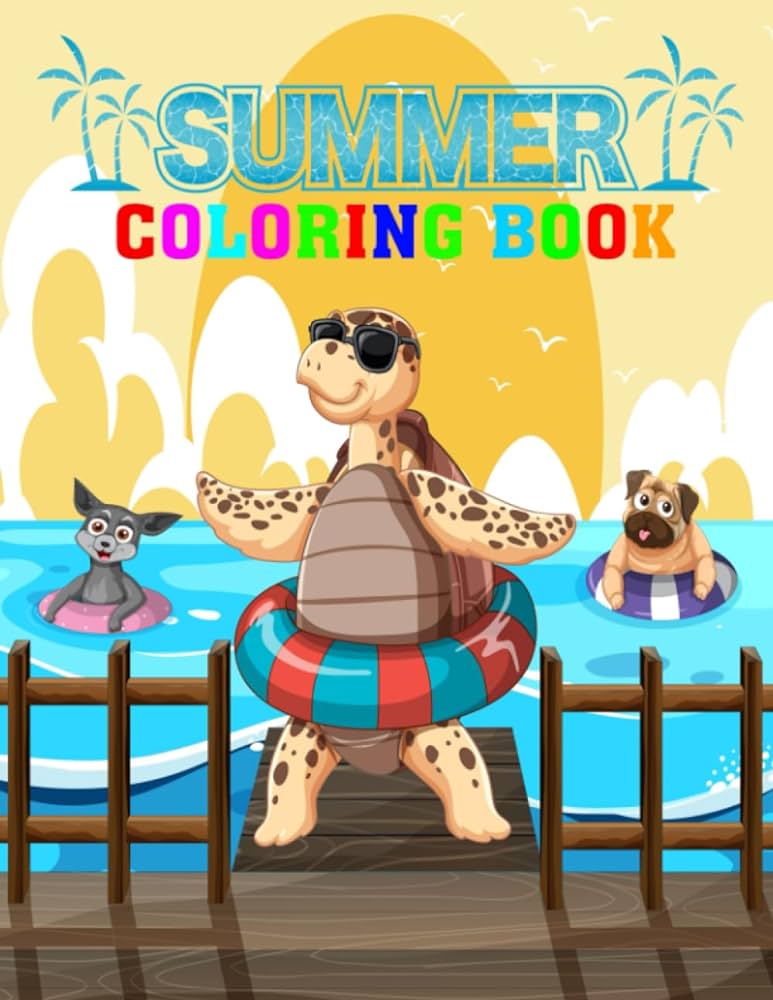 Lovely summer loring book loring pages swimsuit beach towel sunglasses sunscreen flip