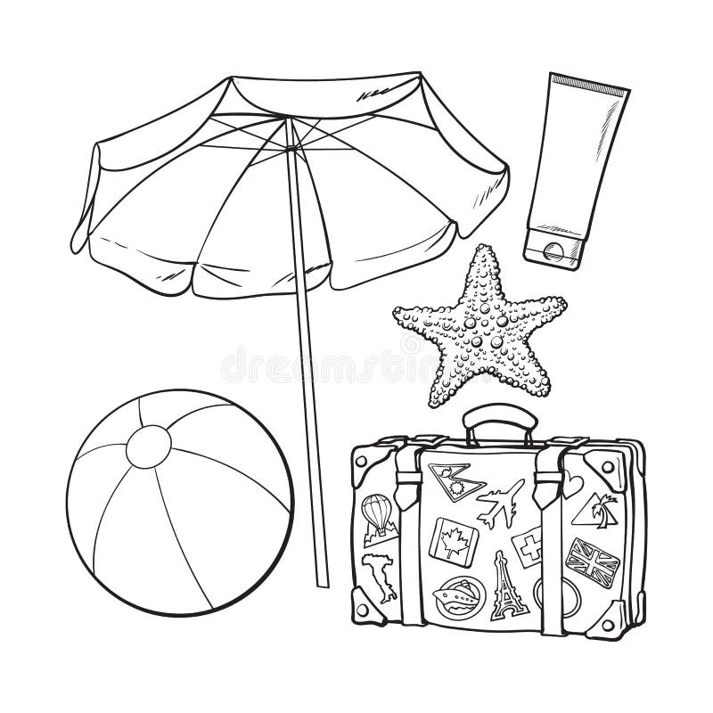 Sunscreen sketch stock illustrations â sunscreen sketch stock illustrations vectors clipart