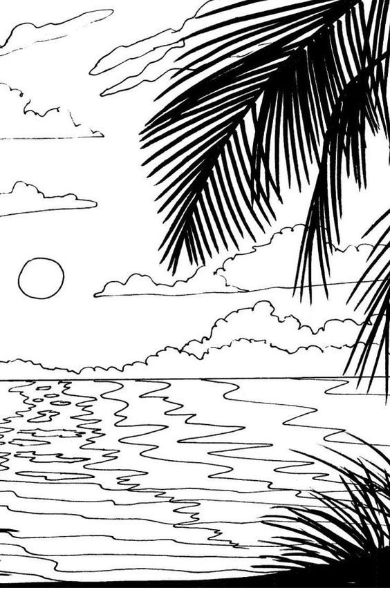 Pin by kristen sindeband on paint the canvas beach coloring pages scenery adult coloring pages