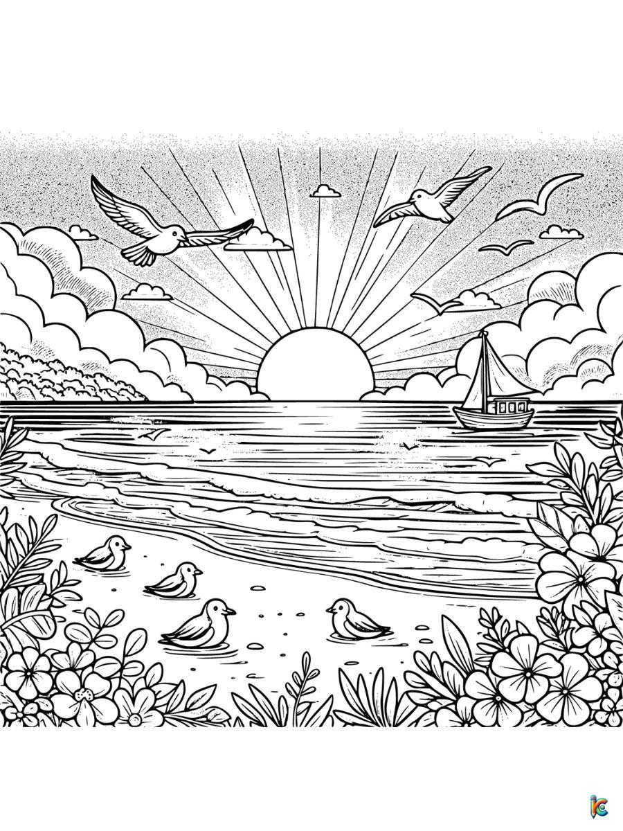 Beach coloring pages â