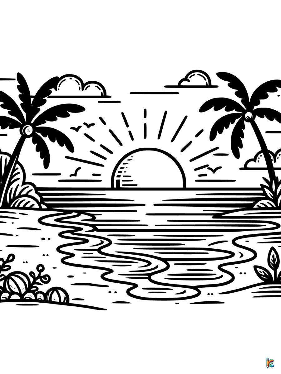 Beach coloring pages â