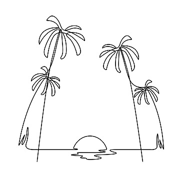 Sunset beach drawing png transparent images free download vector files