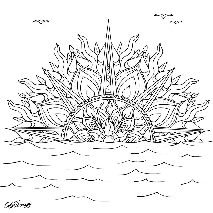 Sunset solar mandala color with color therapy colortherapyapp coloring colorfy colorfyapp coloring pages adult coloring pages mandala coloring pages