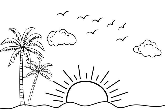 Page sunset coloring page images