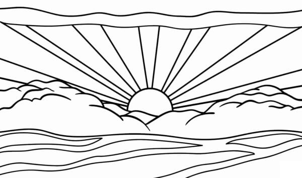 Sunset coloring pages
