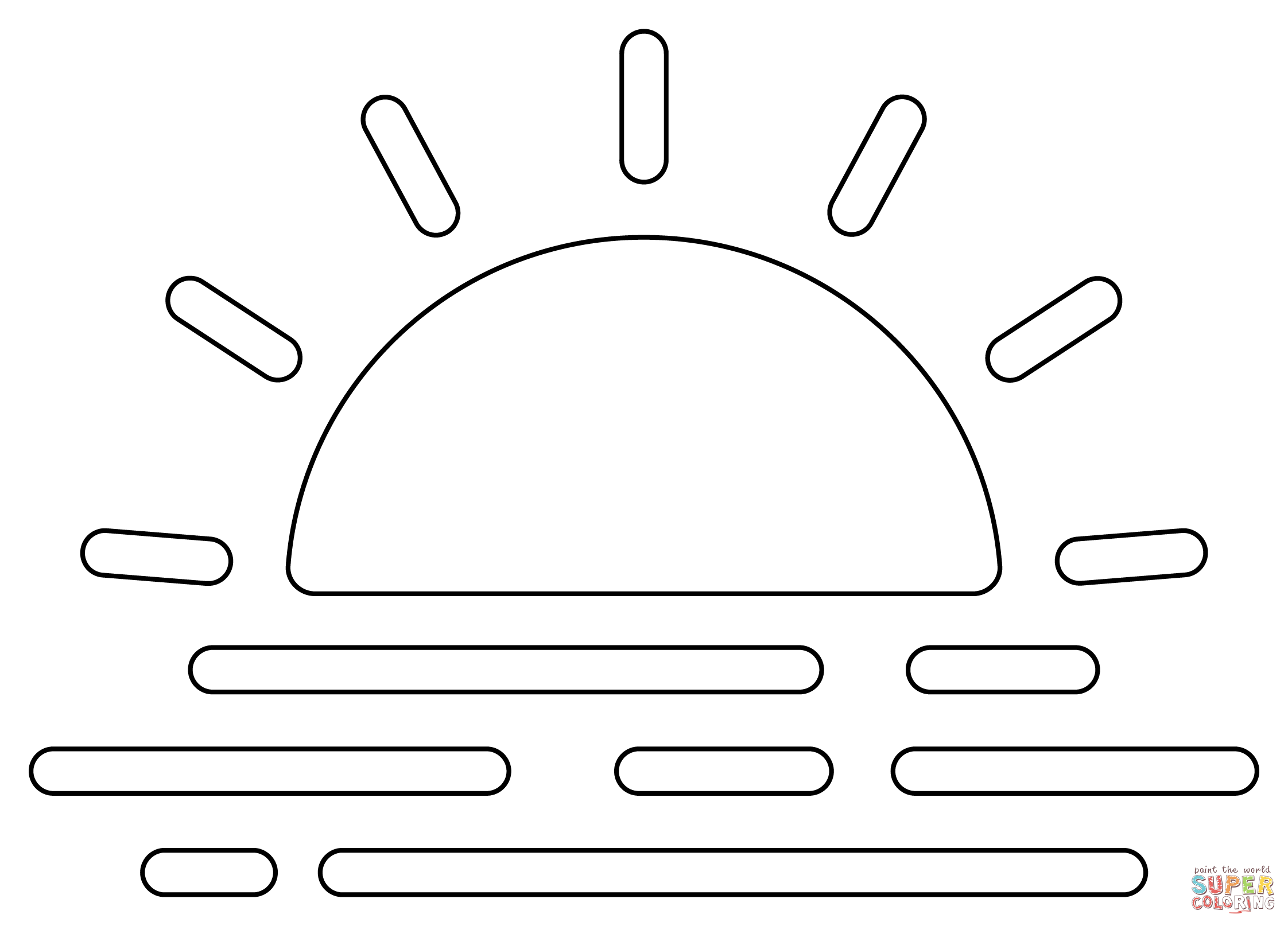 Sunset coloring page free printable coloring pages