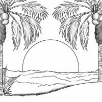 Sunset coloring pages printable for free download