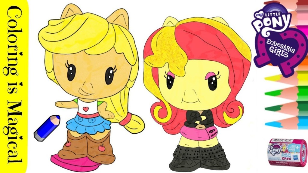 Mlp applejack sunset shimmer blind bag cutie mark crew toys coloring page original