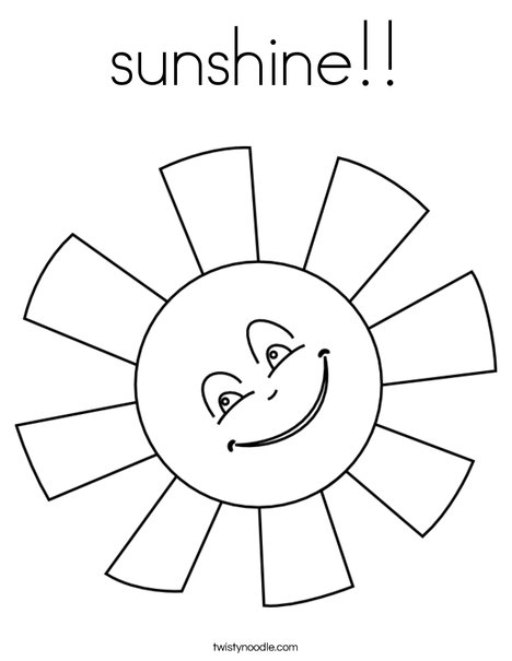 Sunshine coloring page
