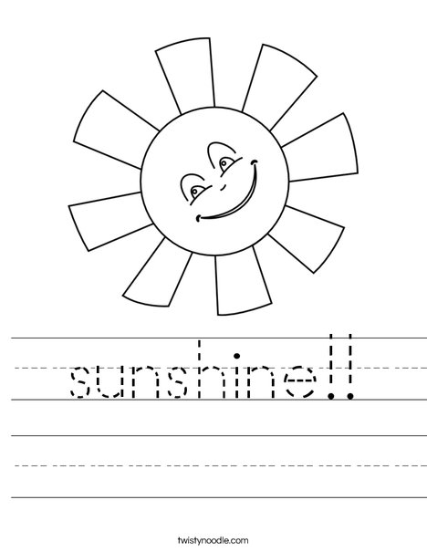 Sunshine worksheet