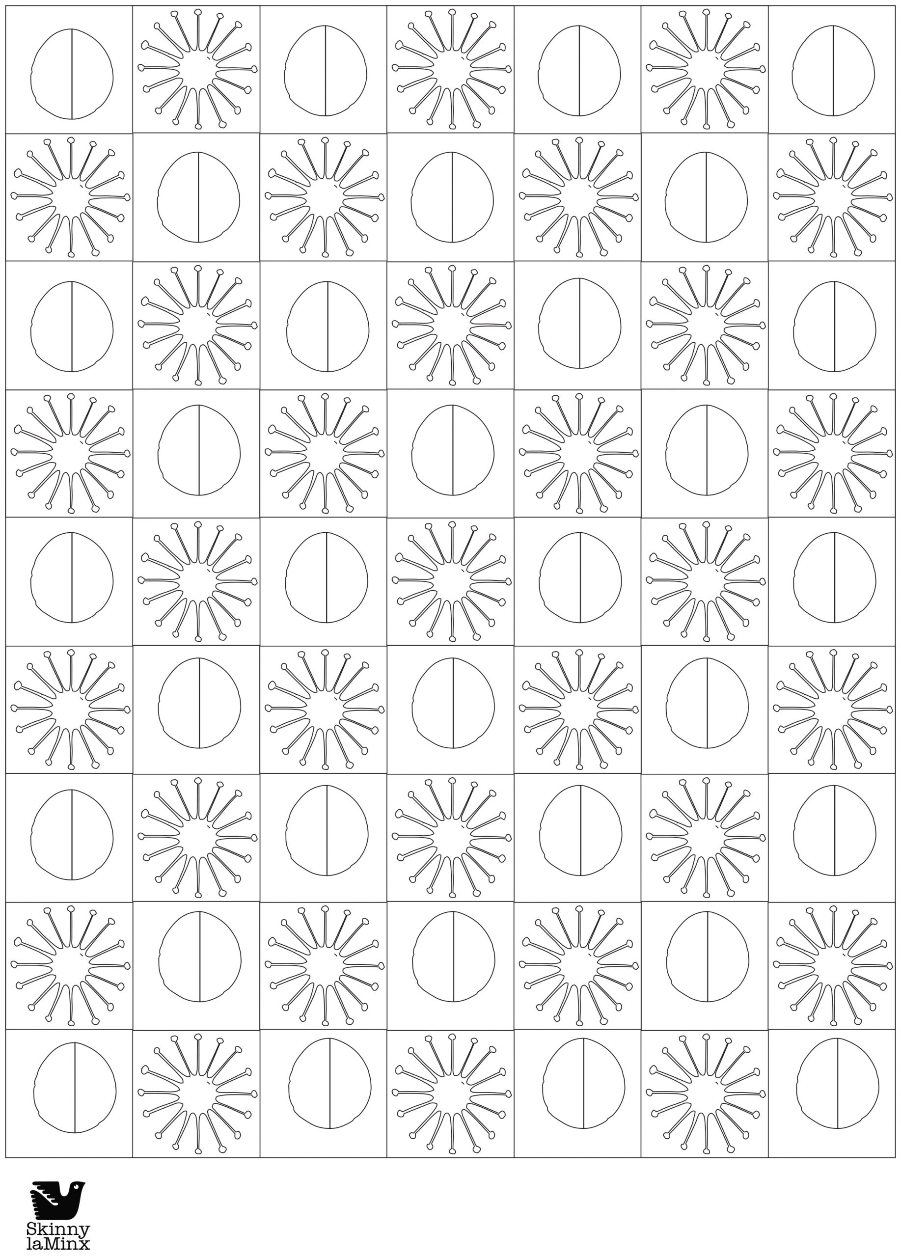 Solar squares colouring page â skinny laminx