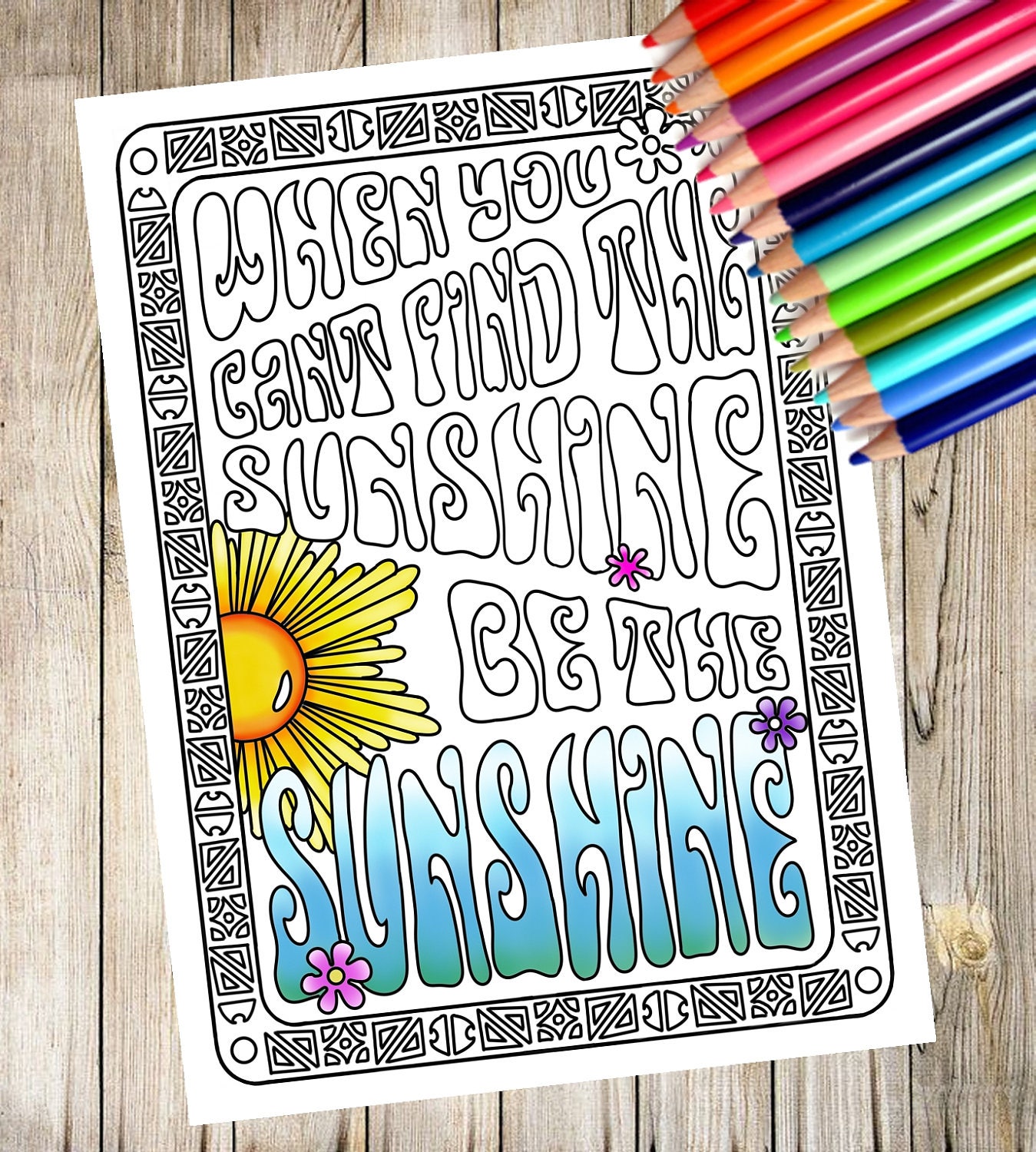 Sunshine coloring page download now