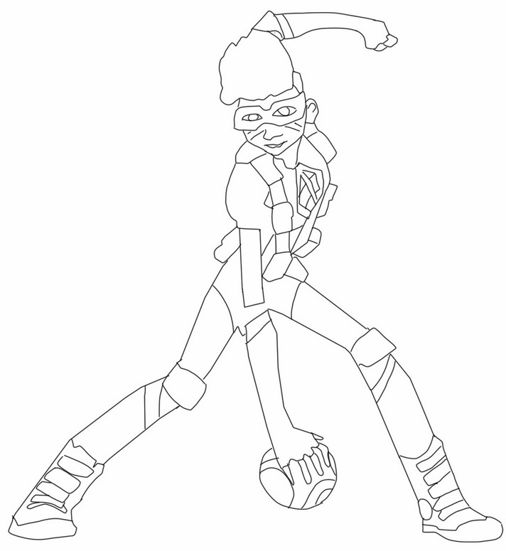 Coloring page flix august supa team