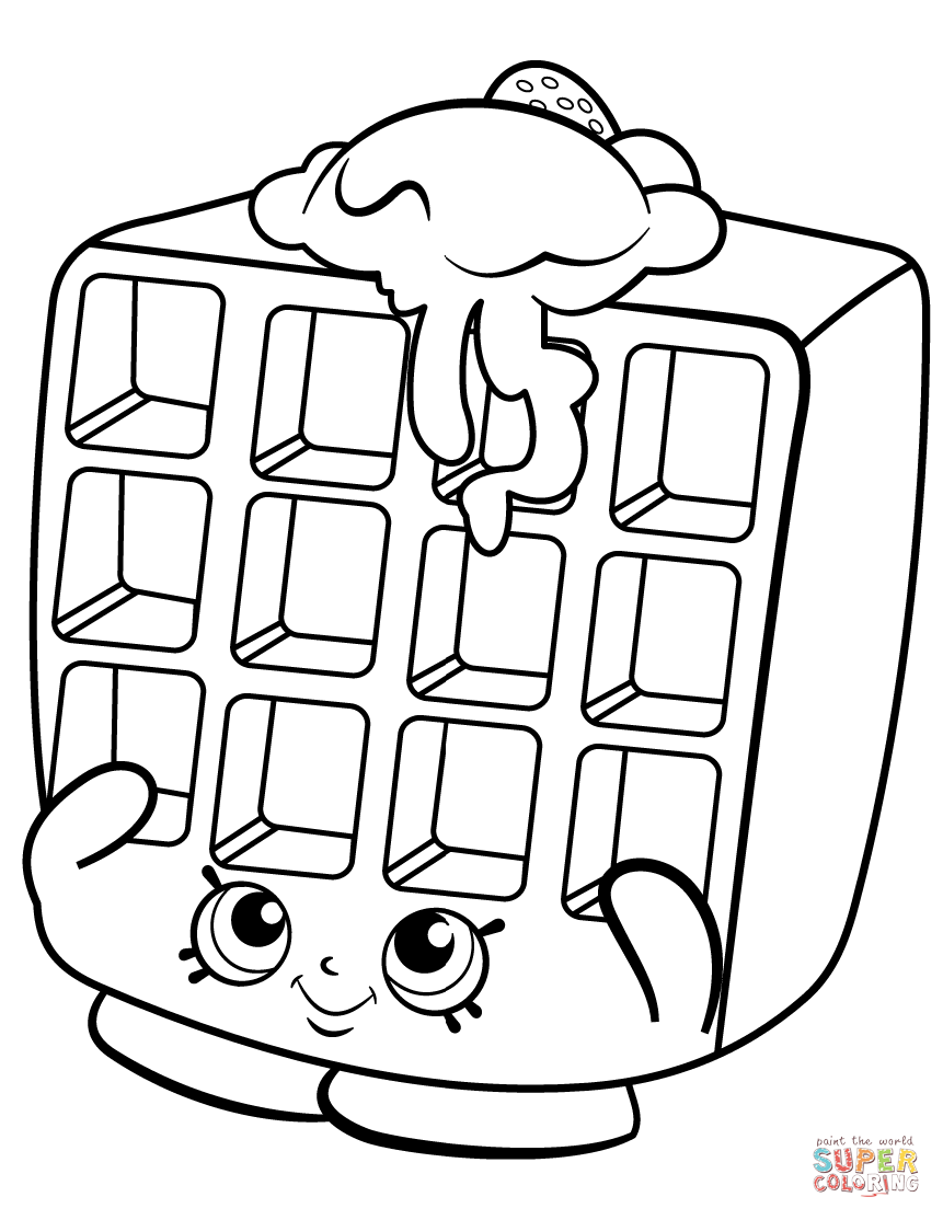 Waffle sue shopkin coloring page free printable coloring pages