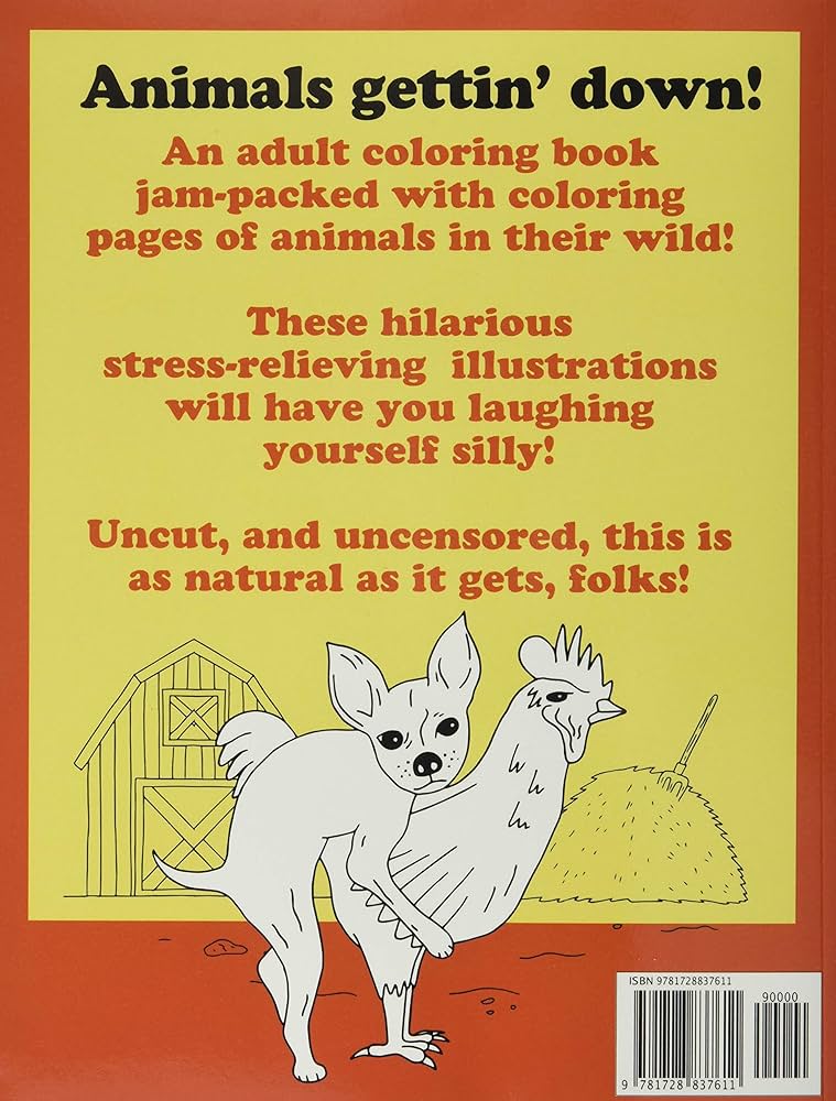 Humping animals adult coloring book hilariously funny coloring book of animals gone wild color laugh and relax t john books