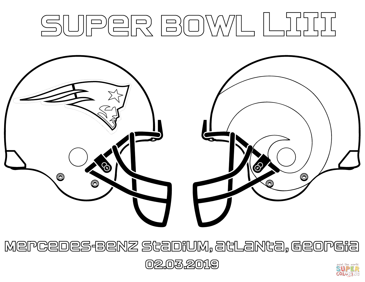 Super bowl coloring page free printable coloring pages