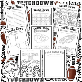 Super bowl pack super bowl games super bowl activities super bowl fun