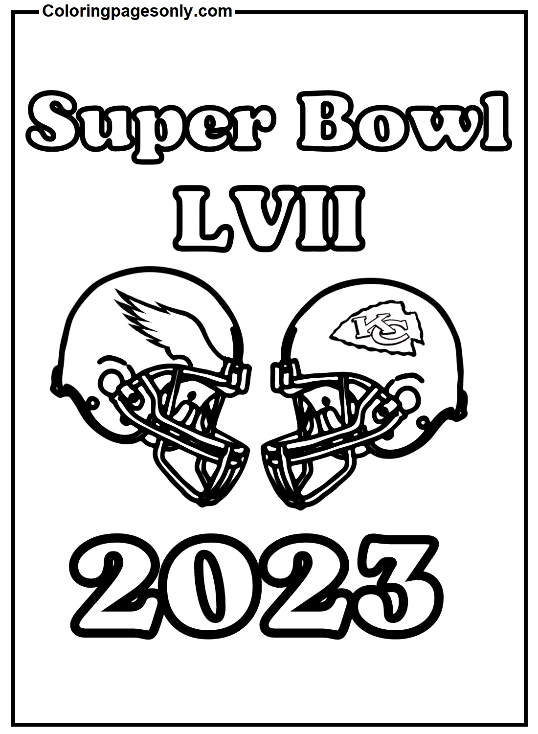 Free printable super bowl coloring page