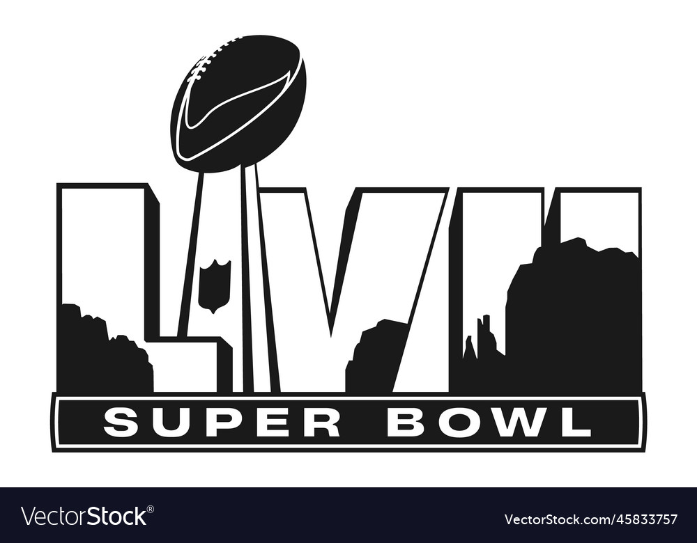 Black icon of the super bowl lvii royalty free vector image