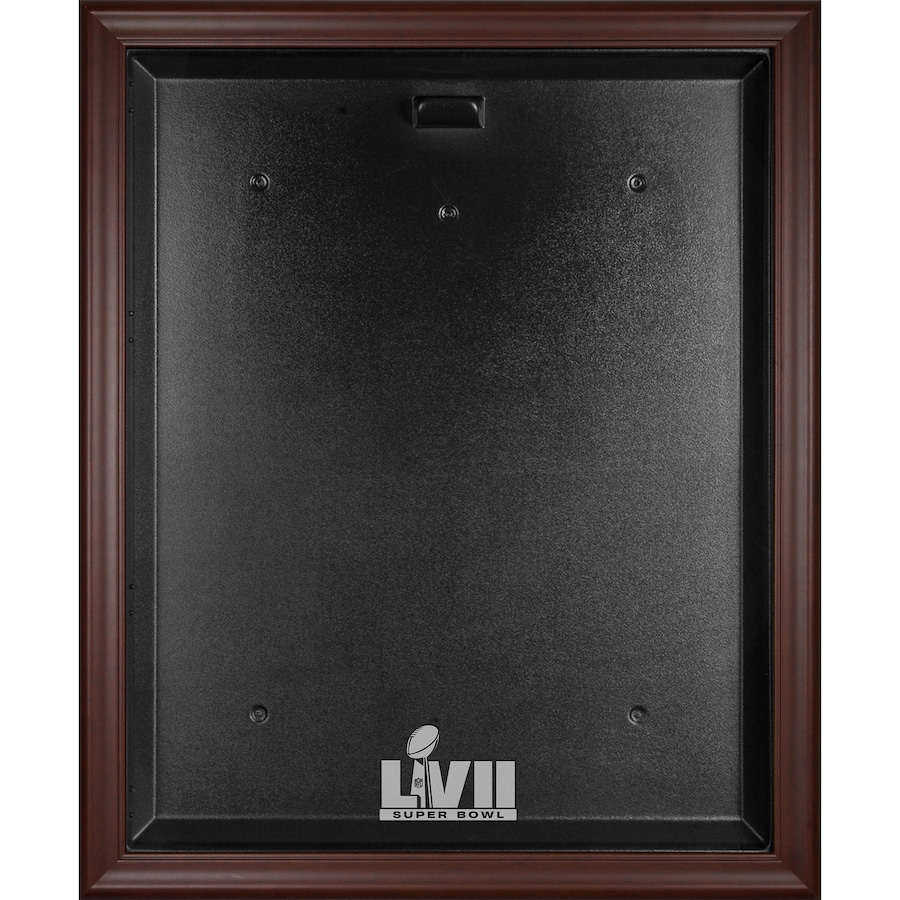 Super bowl lvii brown framed logo jersey display case