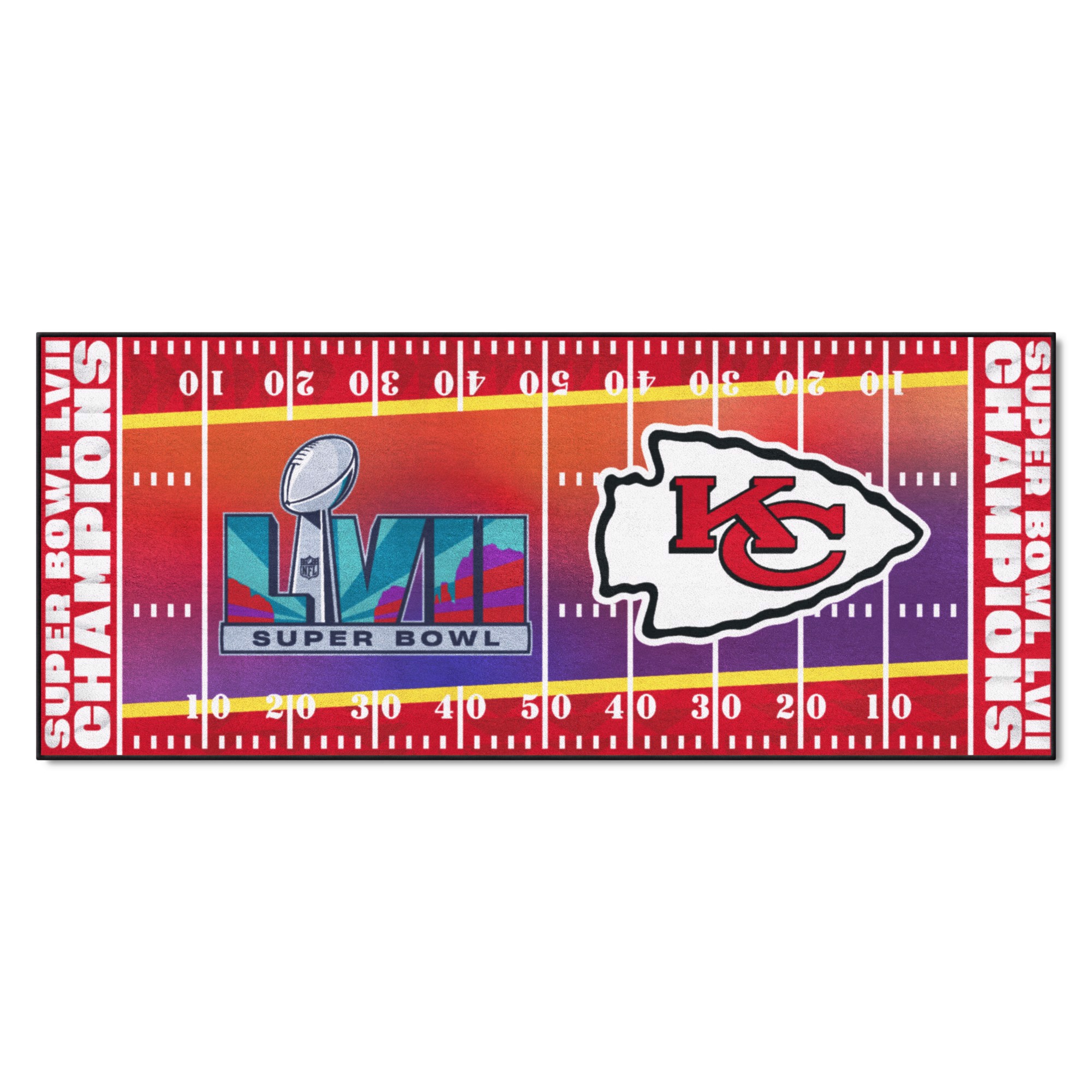 Kansas city chiefs super bowl lvii football field runner