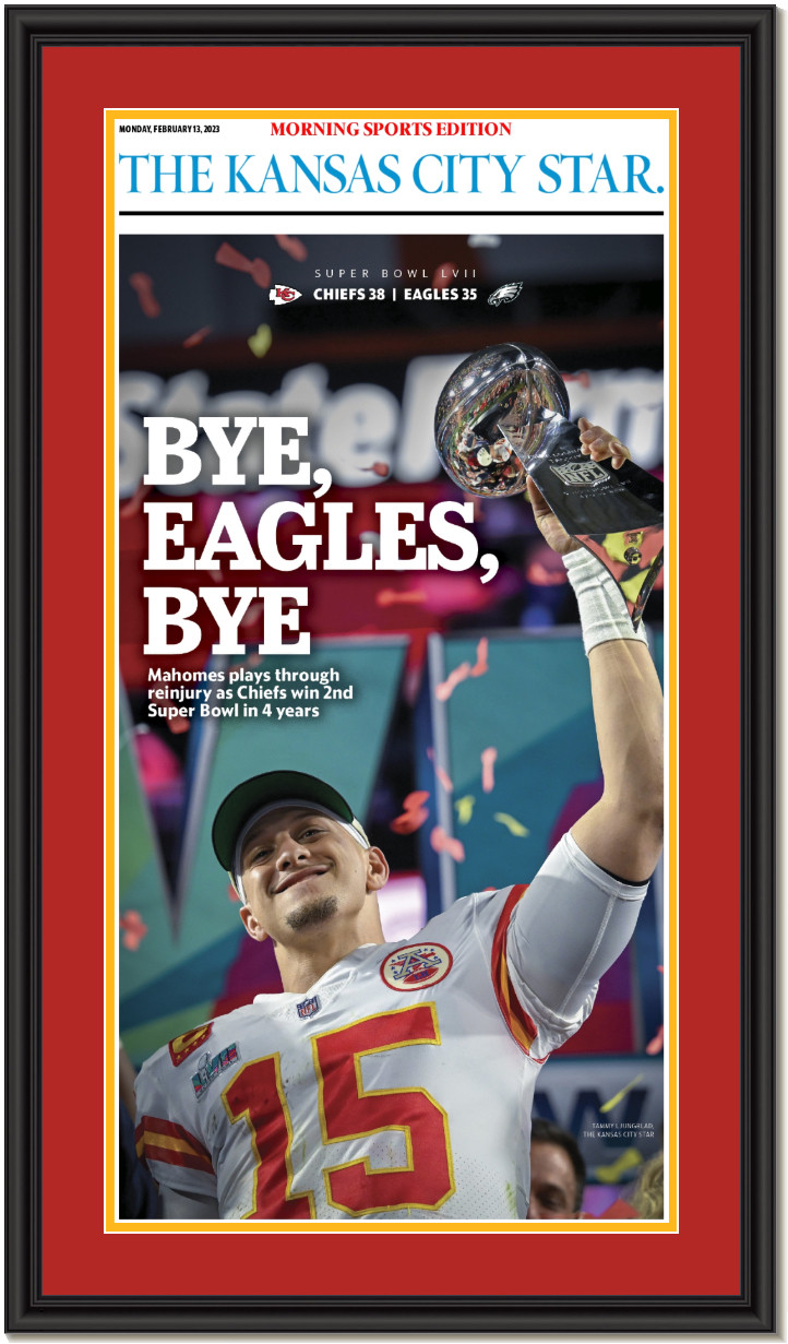 Kansas city chiefs super bowl front page framed print