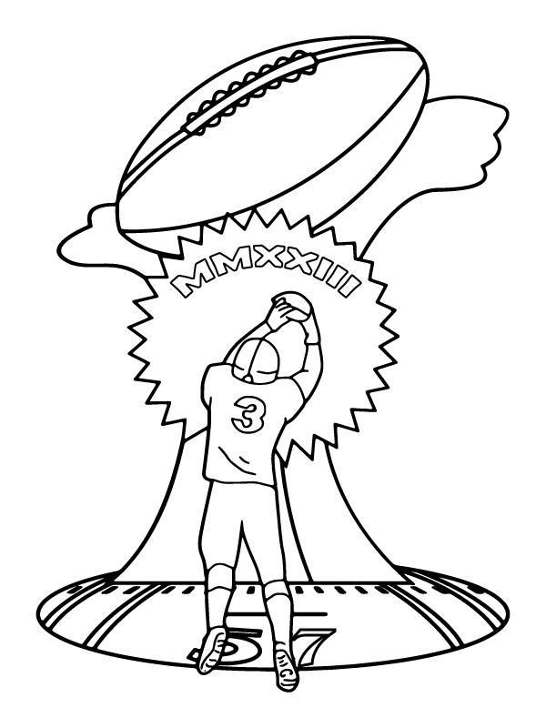 American football super bowl lvii coloring page