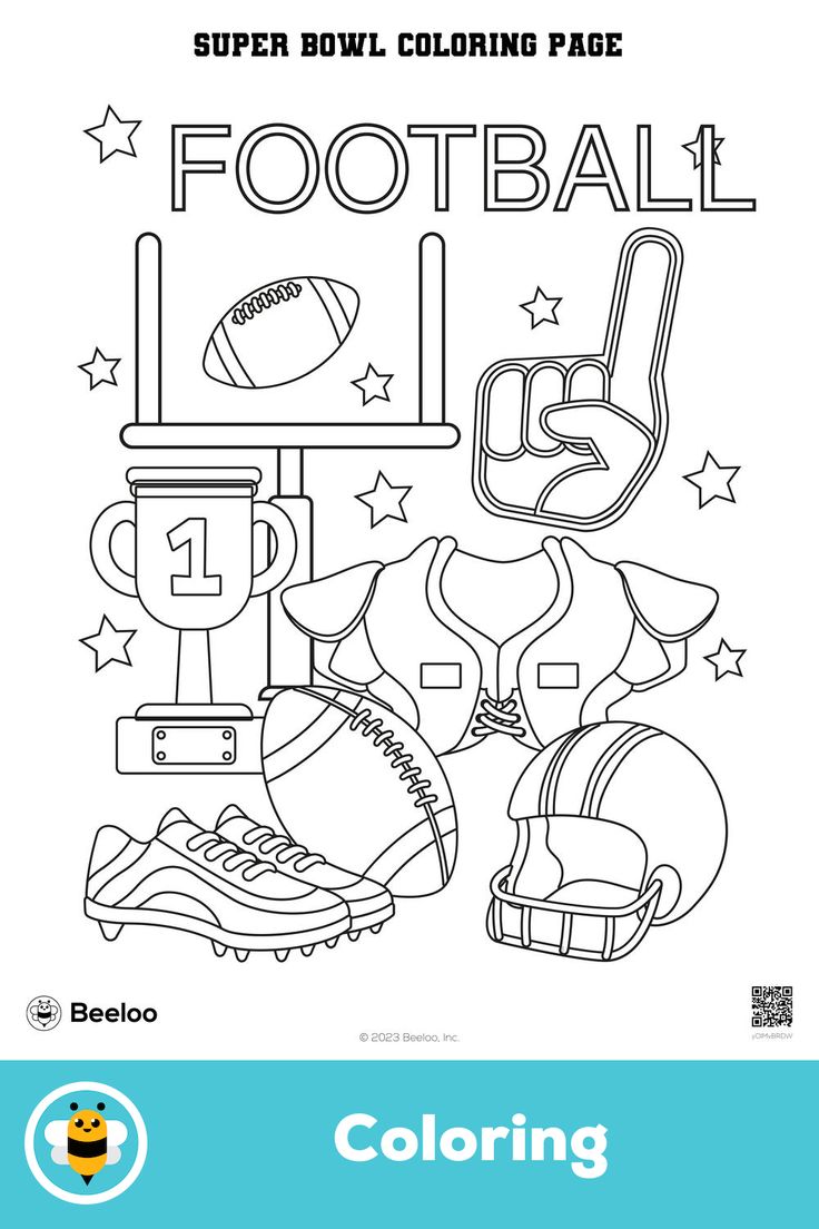 Fun football coloring page for kids