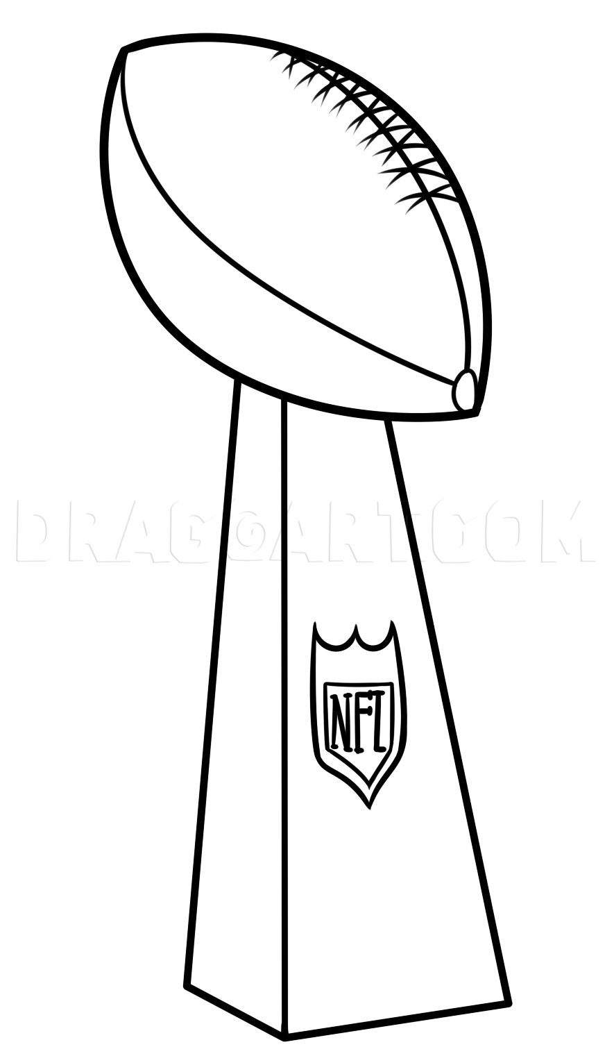 Super bowl drawing lesson vince lombardi trophy step by step drawing guide by dawn dragoart drawing lessons lombardi trophy super bowl trophy