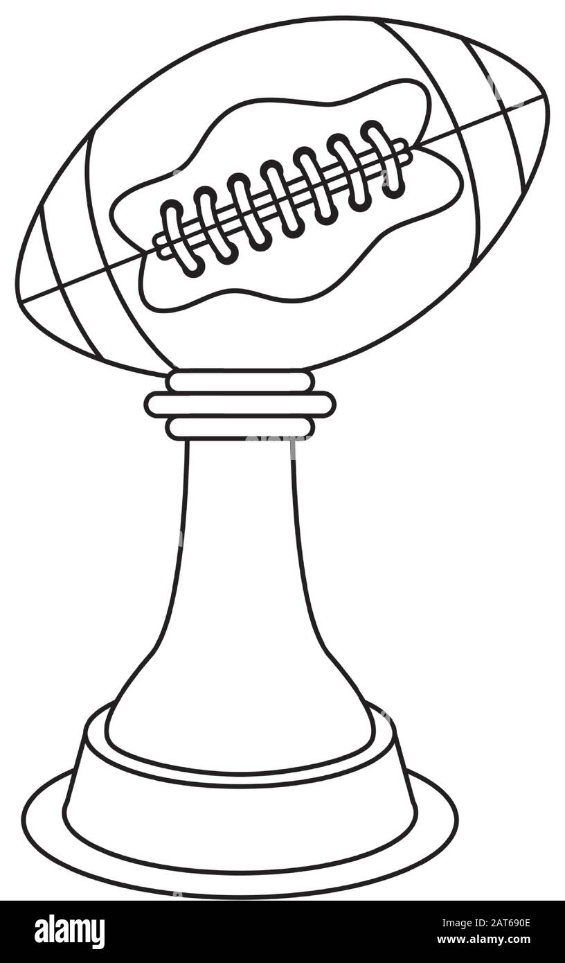 American football sport balloon trophy stock vector image art