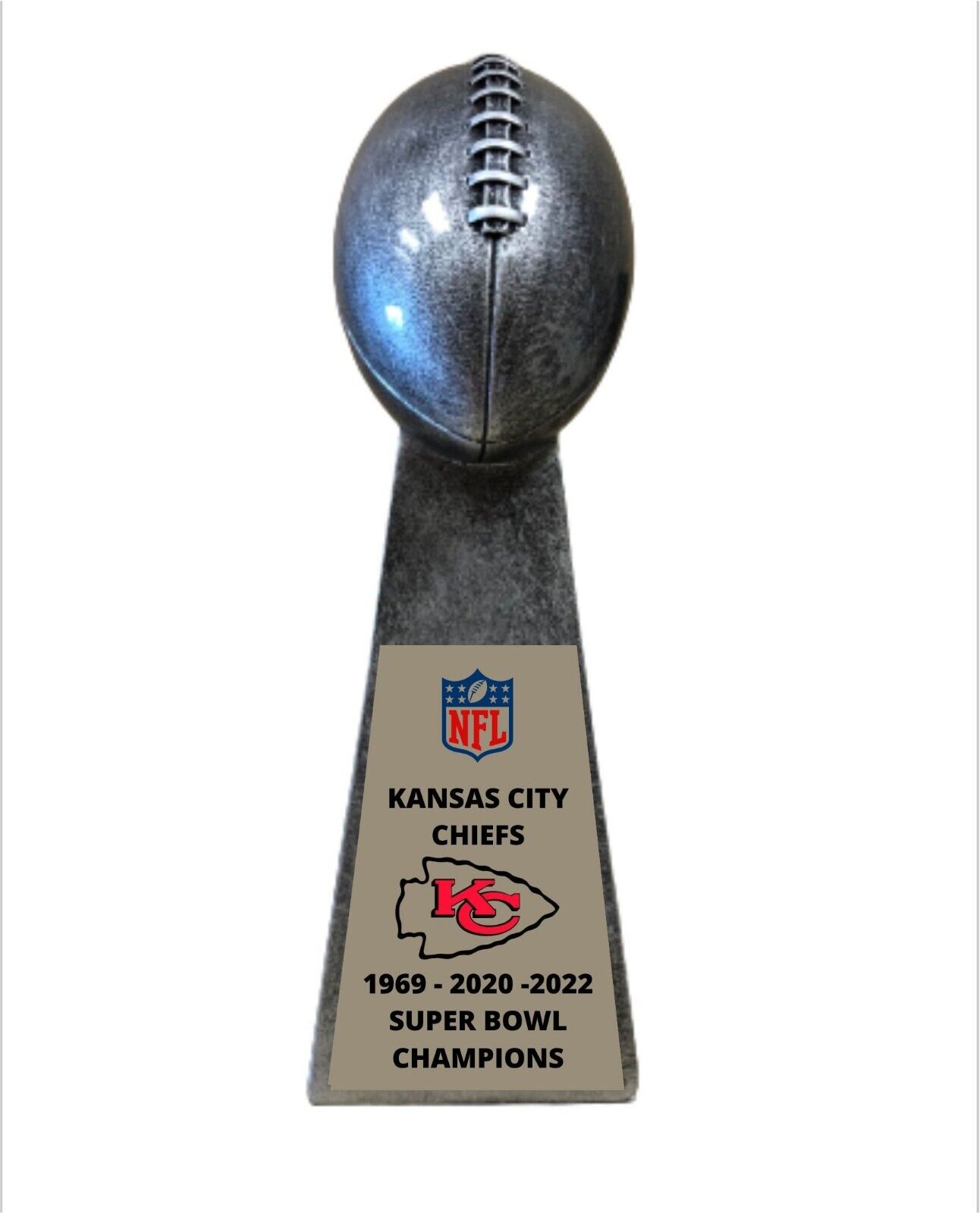 Kansas city chiefs time super bowl champs lombardi style trophy tall