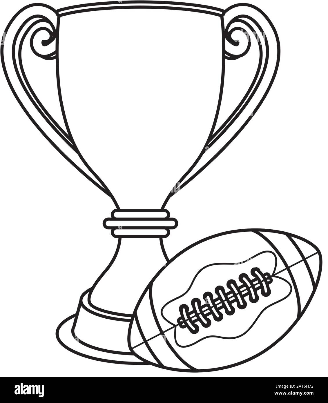 American football sport balloon with trophy cup stock vector image art