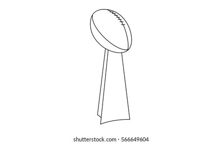 Pictogram american football league trophy icon stock illustration