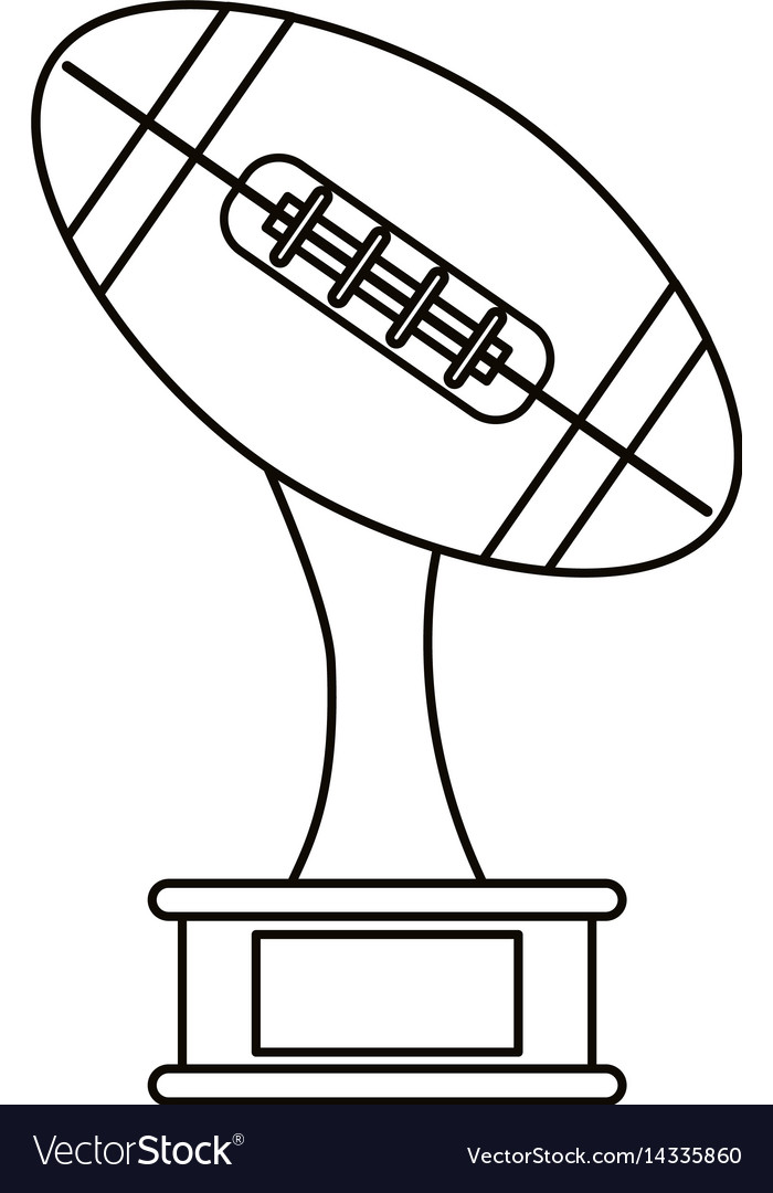 Ball trophy shape american football award outline vector image