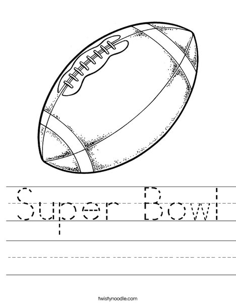 Super bowl worksheet