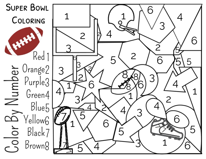 Super bowl color by number template
