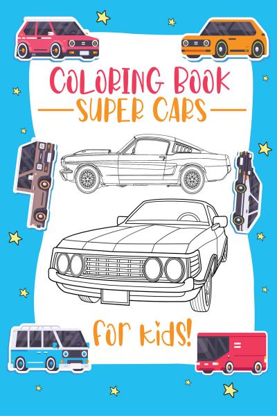 Super cars coloring book for kids