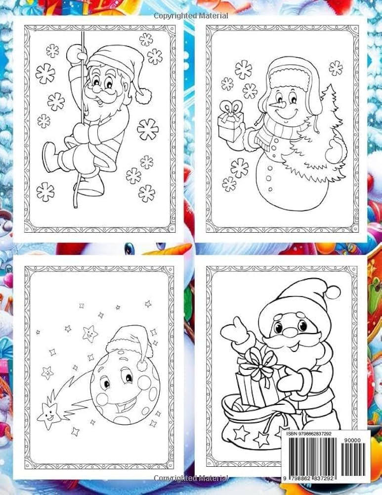Jumbo christmas coloring book for kids featuring super cute big and easy to color with funny santa claus reindeer snowman gingerbread house and lots of christmas themed illustrations cafe snowart