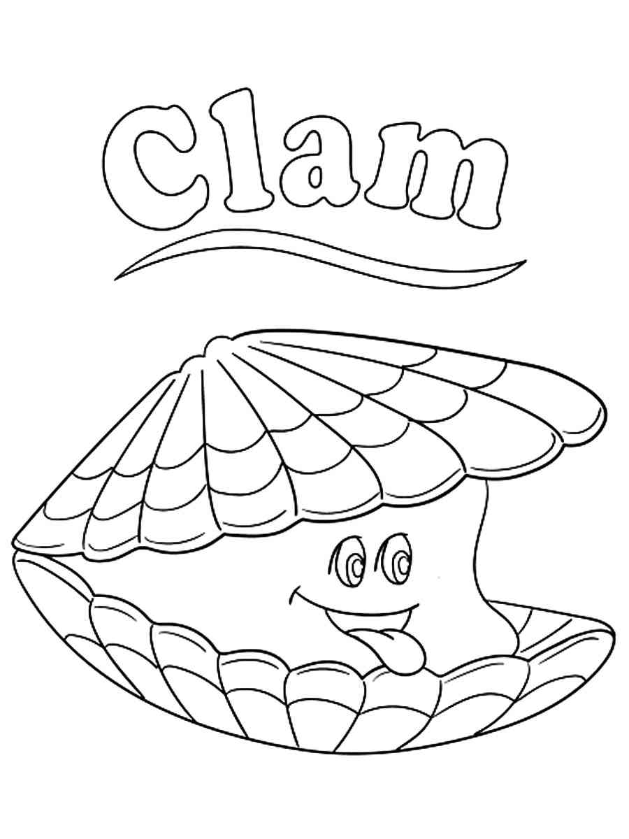 Clam coloring page