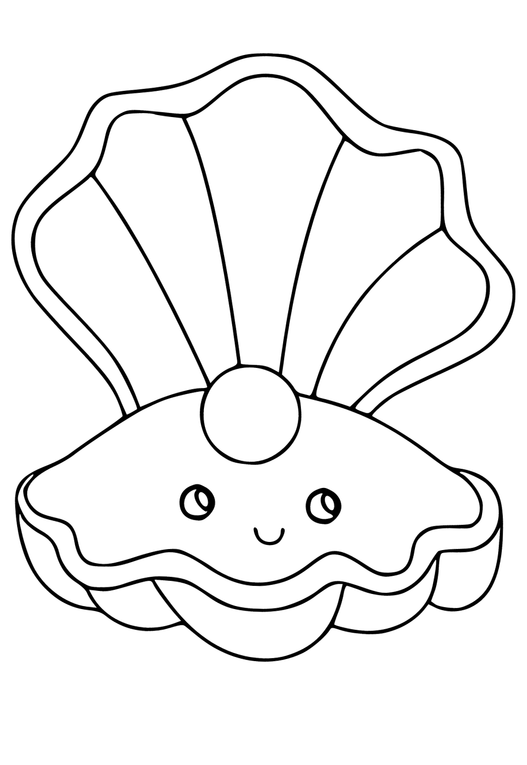 Free printable seashell cute coloring page for adults and kids