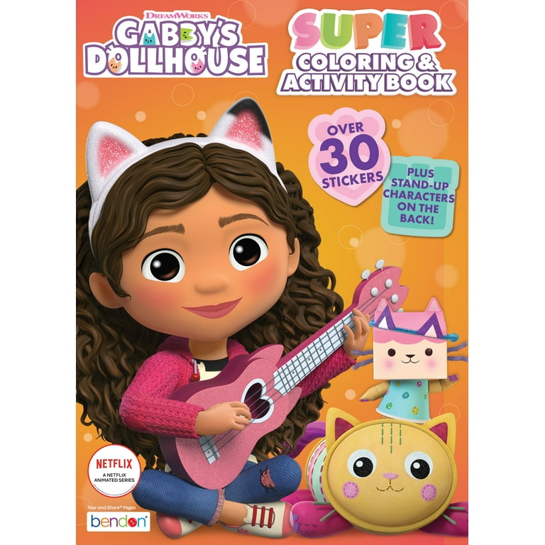 Gabbys dollhouse page super coloring and activity book paperback
