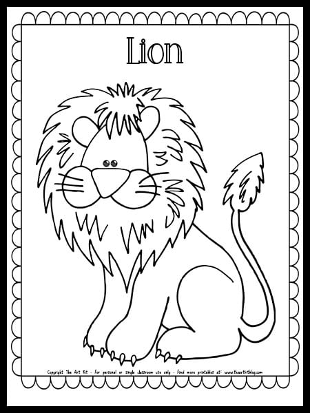 Lion coloring page free homeschool deals