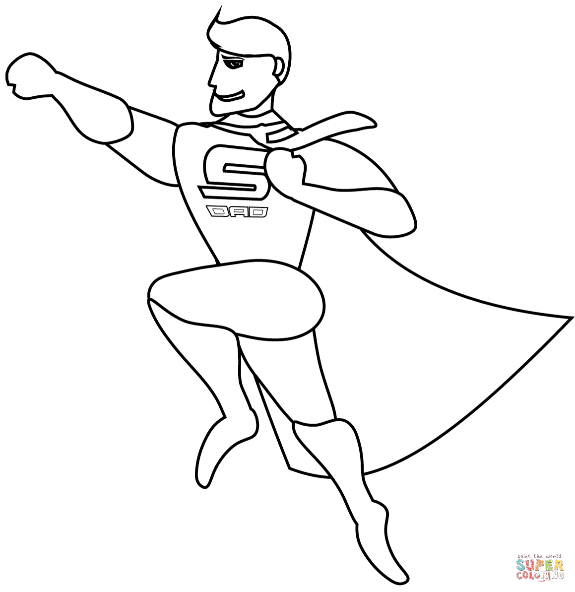 Super dad coloring page free printable coloring pages