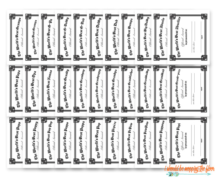 Free printable fathers day certificates i should be mopping the floor