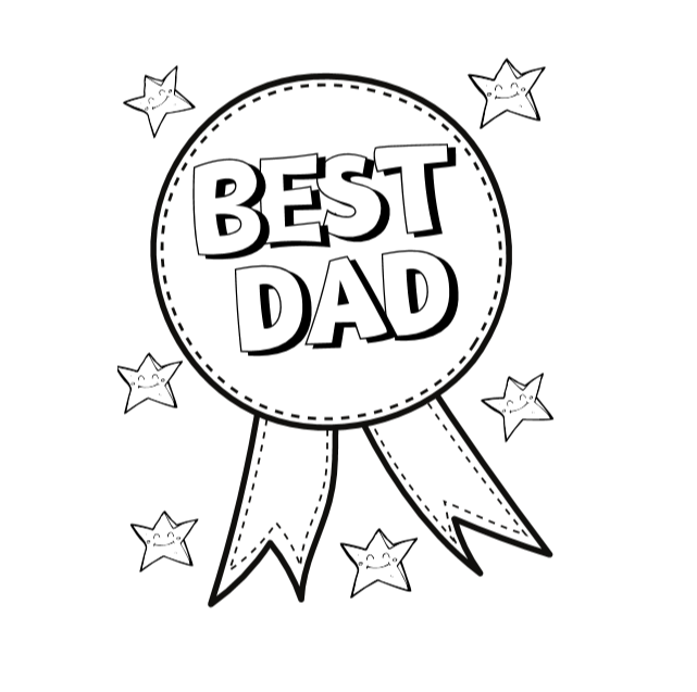 Super dad badge coloring book printable and online