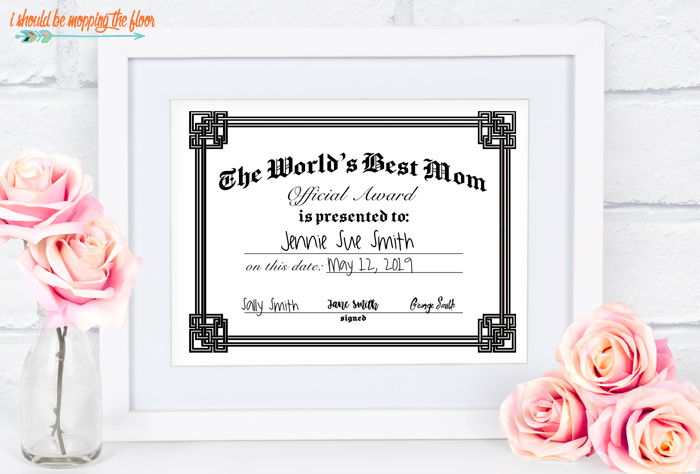 Free printable fathers day certificates i should be mopping the floor