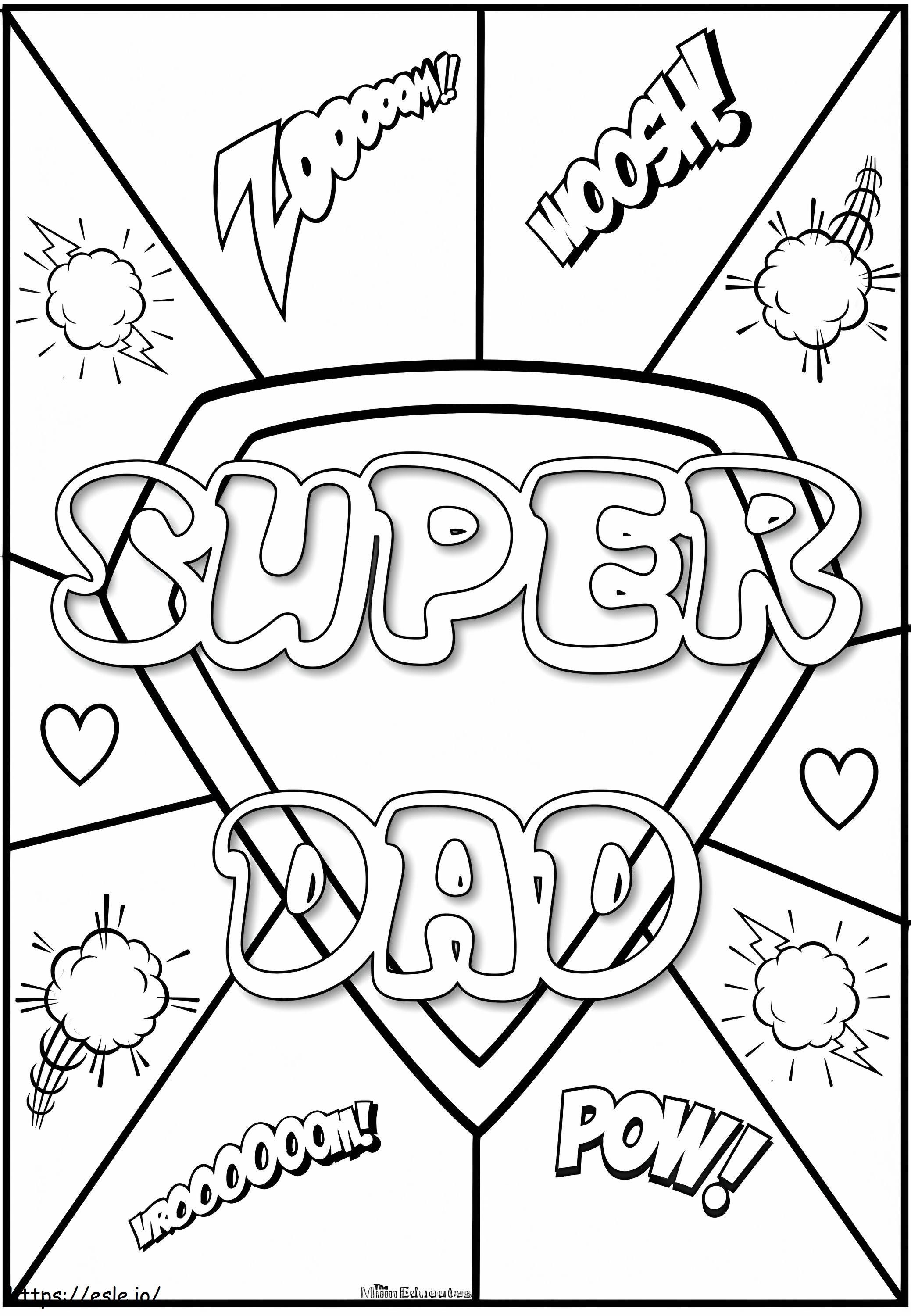 Super dad to color coloring page