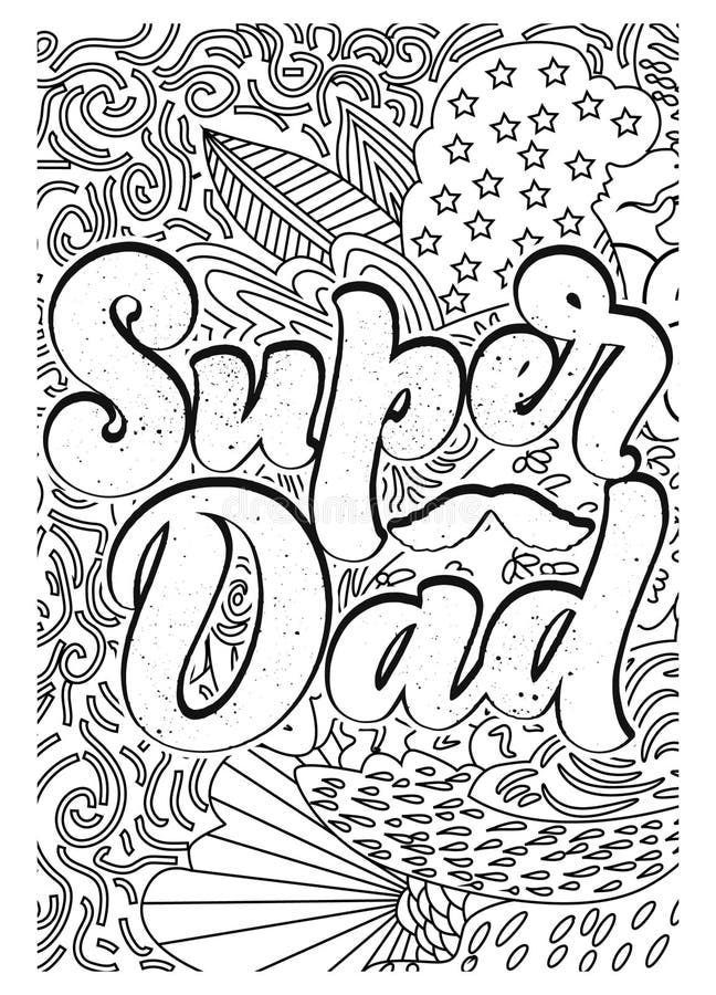 Father s day quote coloring pages for adults dad coloring page design stock illustration