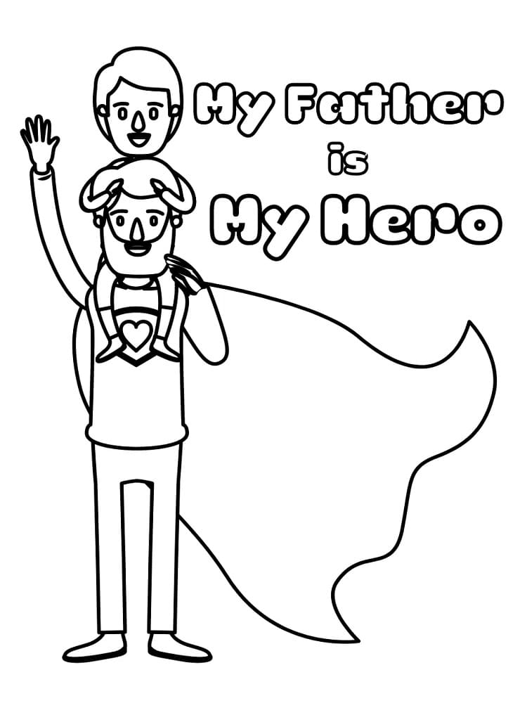 Super dad coloring page